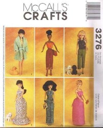 3276  MCCALLS BARBIE  DRESS UP OR DOWN OUTFITS, NIGHTWEAR PATTERN NEW